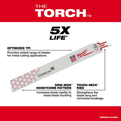 Milwaukee 48-00-8787 9 in. 14 TPI THE TORCH SAWZALL Blade 25PK