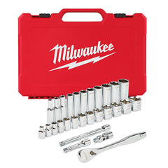 Milwaukee 48-22-9408 Ratchet and Socket Set 3/8 Drive 28 Pieces