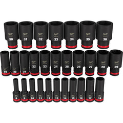 Milwaukee Tool 49-66-7015 29PC SHOCKWAVE Impact Duty 1/2 Drive Metric Deep 6 Point Socket Set