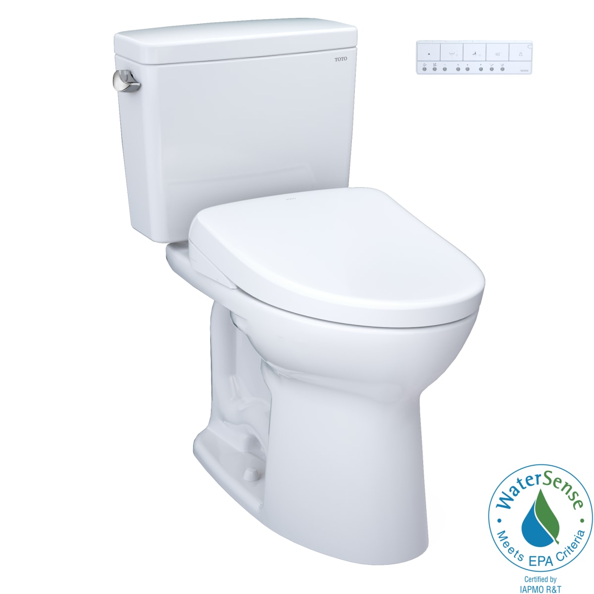 Toto MW7764736CSFG.10#01 Drake WASHLET+ Two-Piece Elongated 1.6 GPF Toilet with S7A Contemporary Bidet Seat