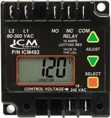 ICM Controls ICM492C-LF 1-Phase Digital Line Voltage Monitor 80-300 VAC  Replacement MPN