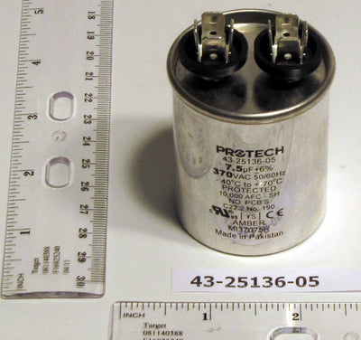 Rheem 43-25136-05 Capacitor 7.5/370 Single Round