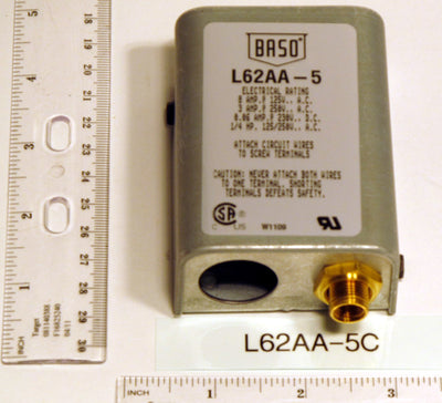 BASO Gas Products L62AA-5C Pilot Switch Manual SPST Safety