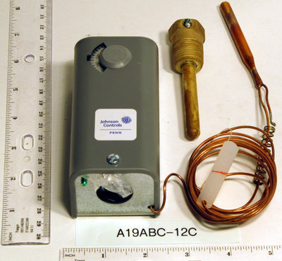 Johnson Controls A19ABC-12C Line Volt Mechanical Thermostat, 24 to 277 VAC