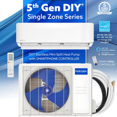 MRCOOL DIY 5th Gen 12000 BTU Ductless Mini Split Heat Pump and Air Conditioner 115V R454B Easy Install Includes 25 Ft Line Set WiFi Enabled
