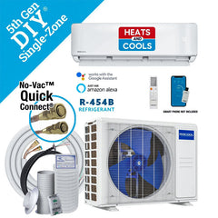MRCOOL DIY 5th Gen 9000 BTU Ductless Mini Split Heat Pump and Air Conditioner 115V R454B Easy Install Includes 25 Ft Line Set WiFi Enabled