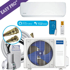 MRCOOL DIY 5th Gen EasyPro 18000 BTU Ductless Mini Split Heat Pump and Air Conditioner 230V R454B Easy Install Includes 16 Ft Line Set WiFi Enabled