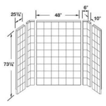 MUSTEE Mustee 760T.10 Shower Wall Corner Trim 2 Pack