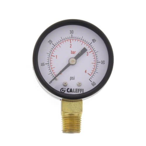 CALEFFI NA10363 AutoFill Pressure Gauge 0-60 PSI 1/4 Inch NPT Replacement