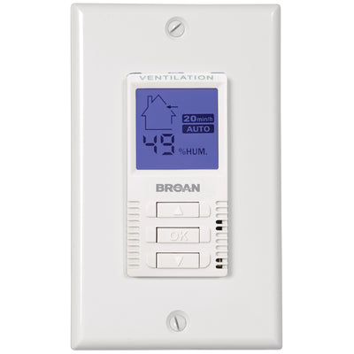 Broan VT7W Deco-Touch Wall Control for ERV and HRV Units in White