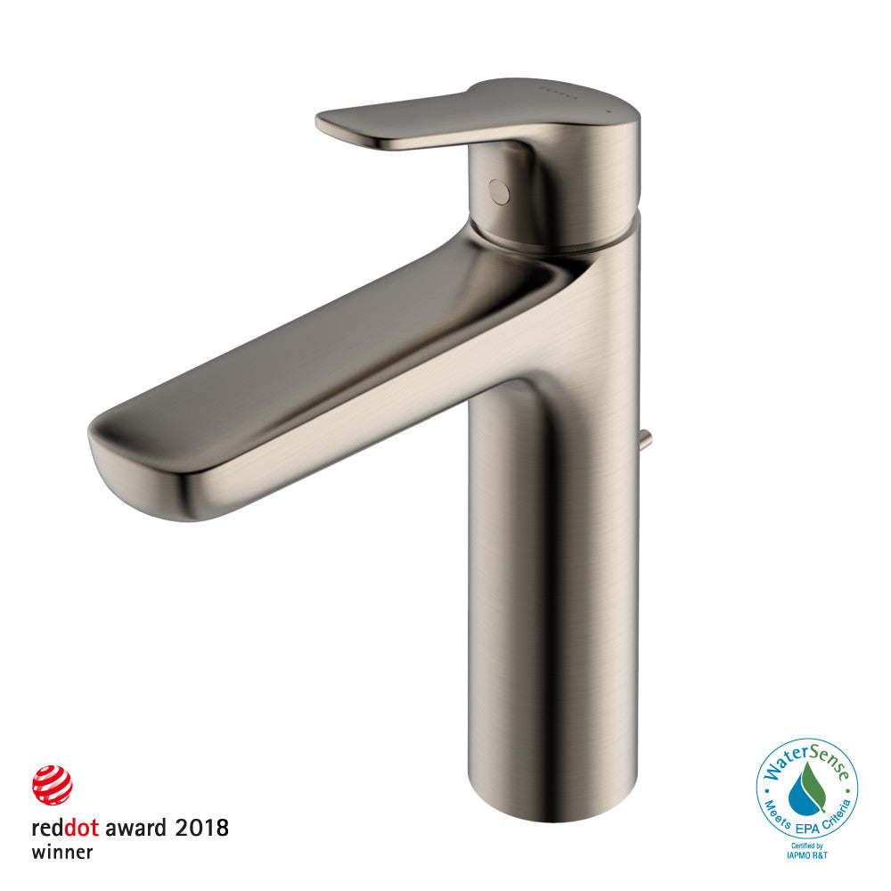 TOTO TLG03303U#BN GS Series 1.2 GPM Single Handle Bathroom Faucet with Comfort Glide Technology and Drain Assembly Brushed Nickel