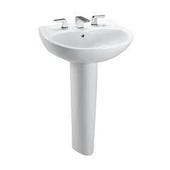 Toto LPT242.4G#01 Prominence Oval Basin Pedestal Bathroom Sink with CEFIONTECT for 4 Inch Center Faucets Cotton White