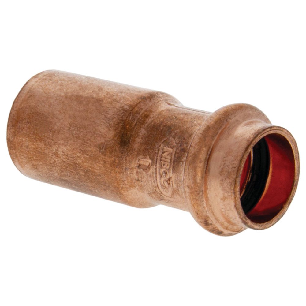 NIBCO 9008105PC Reducer, 3/4 x 1/2 in Nominal, Fitting x Press End Style, Wrot Copper, Domestic