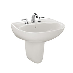 TOTO LHT241.8G#11 Supreme Oval Wall-Mount Bathroom Sink with CEFIONTECT and Shroud for 8 Inch Center Faucets Colonial White