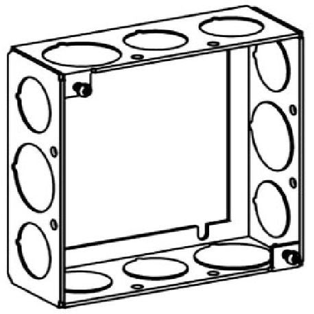 Orbit 4SB-50/75-EXT Square Extension Ring, 4S, 1/2 in And 3/4 in Knock Out, 4 in W x 4 in H