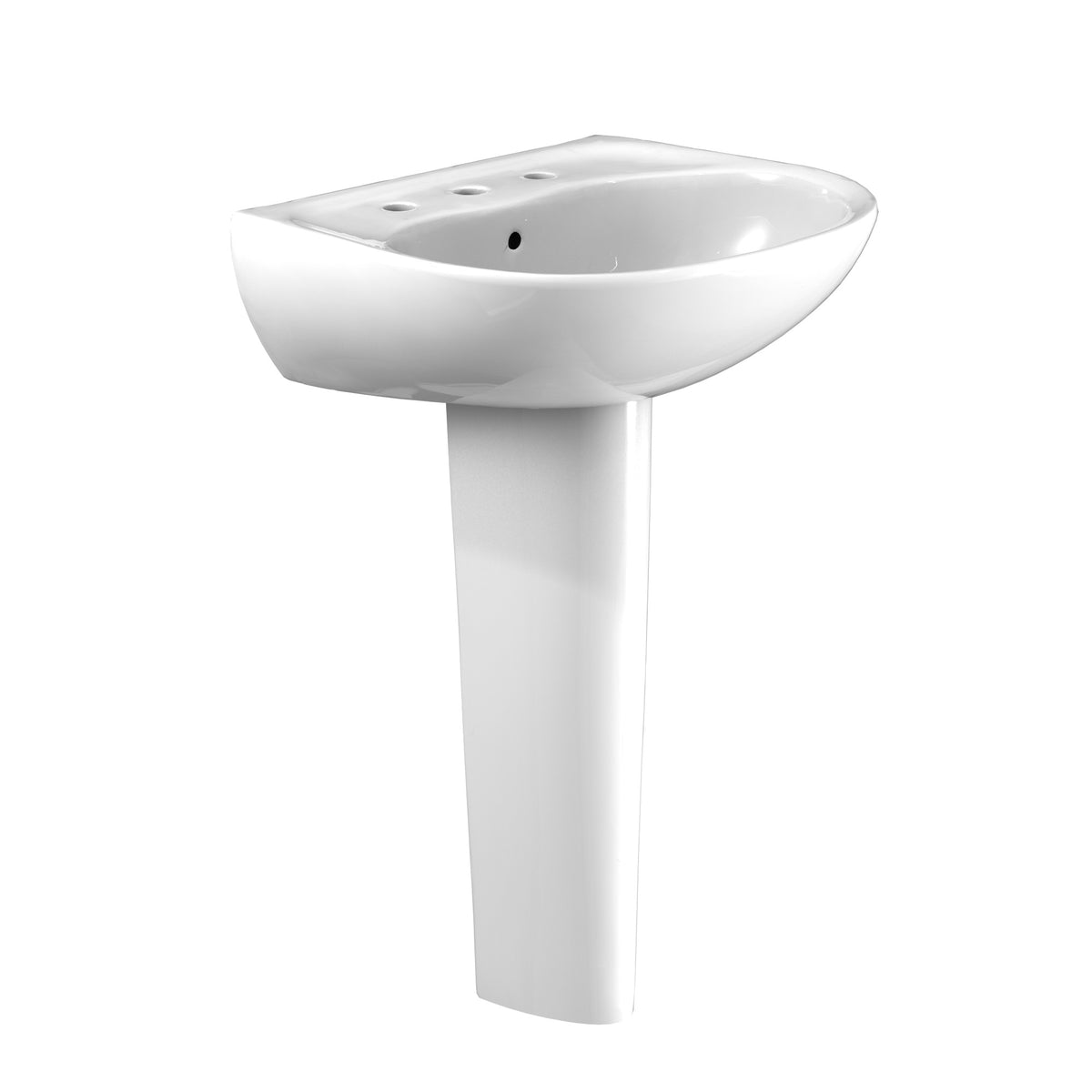 TOTO LPT241.8G#01 Supreme Oval Basin Pedestal Bathroom Sink with CEFIONTECT for 8 Inch Center Faucets, Cotton White