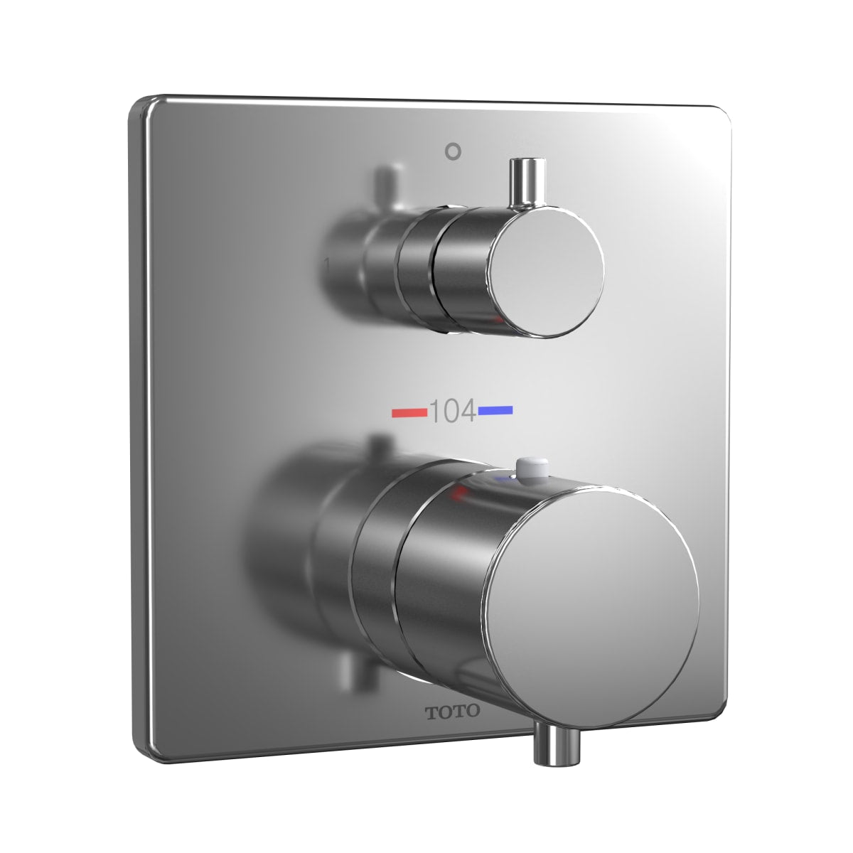 TOTO TBV02404U#CP Square Thermostatic Mixing Valve with Two-Way Diverter Shower Trim