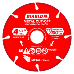 Diablo DDD045DIA101F 4-1/2 in Diamond Metal Cut Off Blade