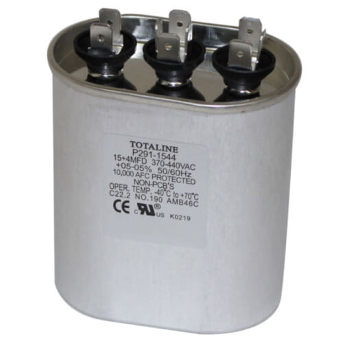 Carrier P291-1544 Dual Oval Run Capacitor 440V 15+4 MFD