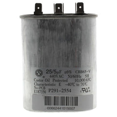 Carrier P291-2554 440V Oval Dual Capacitor, 25/5 MFD