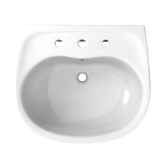 TOTO LPT241.8G#01 Supreme Oval Basin Pedestal Bathroom Sink with CEFIONTECT for 8 Inch Center Faucets, Cotton White