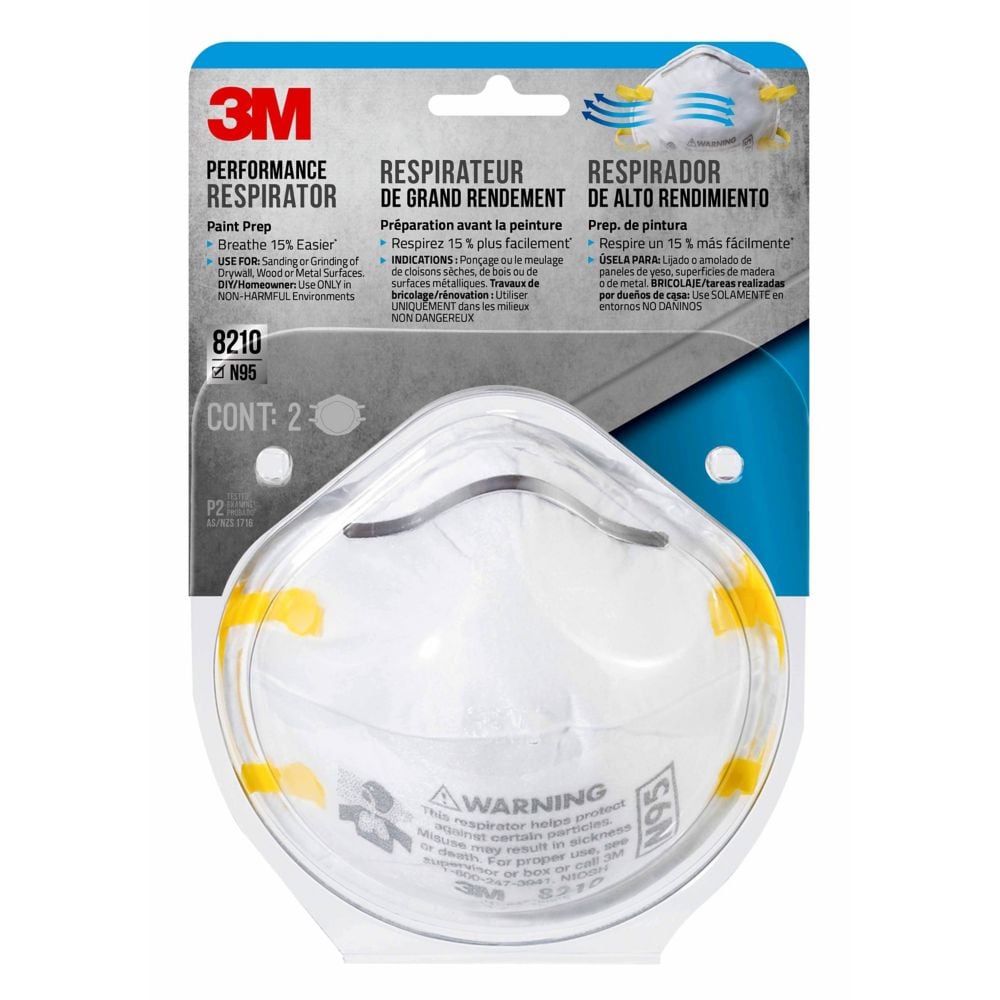 3M 3M 8210P2-DC Paint Prep Respirator N95 Particulate (2/Pack)