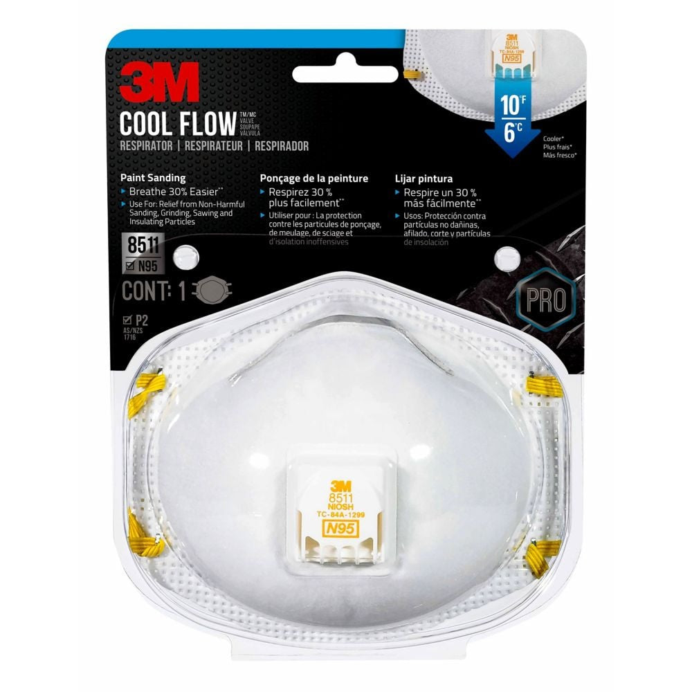3M 3M 8511P1-DC-PS Pro Series Paint Sanding N95 Valved (1/Pack)