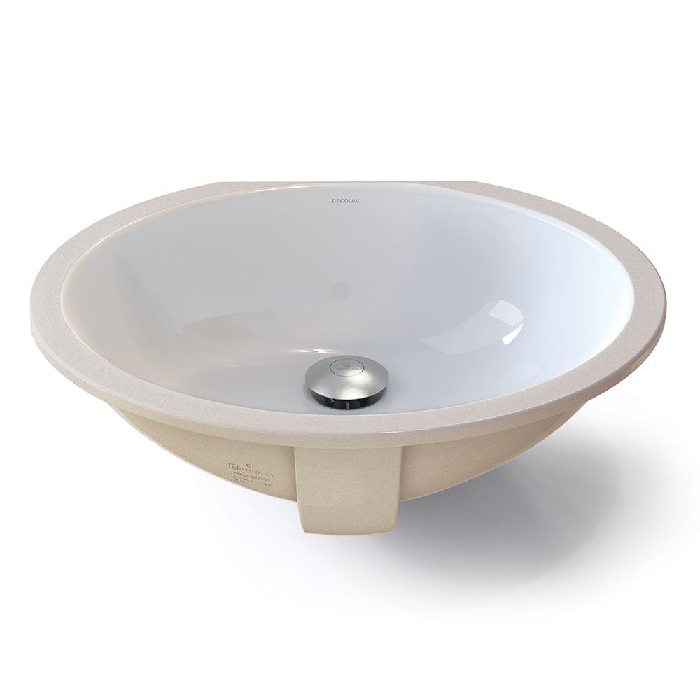 DECOLAV Decolav 1401CWH Classically Redefined Oval Undermount Bathroom Sink (19.25 x 16.25 x 7.13 in) 1401-CWH