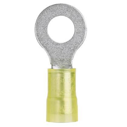 Panduit PN10-56R-L Ring Terminal, Nylon Insulated, 12 - 10 AWG, 5/16-Inch Stud Size, Yellow