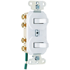 Legrand 693WG Pass & Seymour 3-Way Double Combination Switch 15 Amps 120/277 Volts