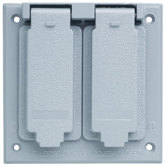 Legrand-Pass & Seymour CA262-G Cast Weatherproof Cover 2 Gang 2 Decorator 4 Screw Mounting