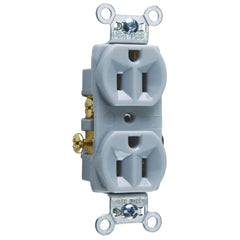 Legrand-Pass & Seymour CR15-GRY Commercial Spec Grade Duplex Receptacle Side Wire 15amp 125volt Gray