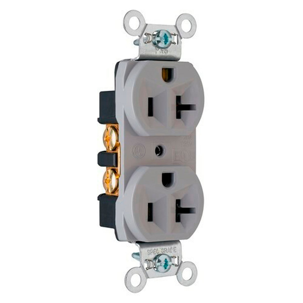 Legrand-Pass & Seymour CRB5362-GRY Construction Spec Grade Duplex Receptacle 20amp 125volt Gray