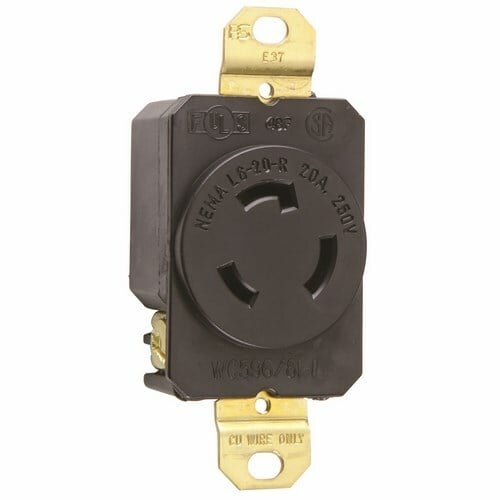 Legrand-Pass & Seymour L620R Turnlok Receptacle Single 3wire 20amp 250volt