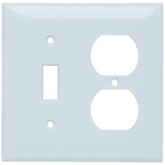 Legrand-Pass & Seymour SP18-W Combination Wall Plate, 1 Toggle Switch and 1 Duplex Receptacle, Two Gang, White