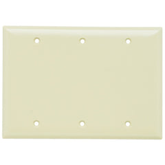 Legrand SP33-I Smooth Wall Plate 3gang Blank Box Mount Ivory