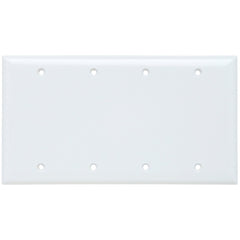 Legrand-Pass & Seymour SP43-W Smooth Wall Plate 4gang Blank Box Motor White