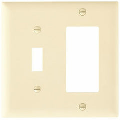 Legrand TP126-LA Trademaster Plate 2gang 1toggle 1 Decorator Light Almond