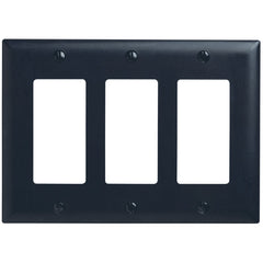 Legrand TP263BK Trademaster Wallplate 3 Gang 3 Decorator Black