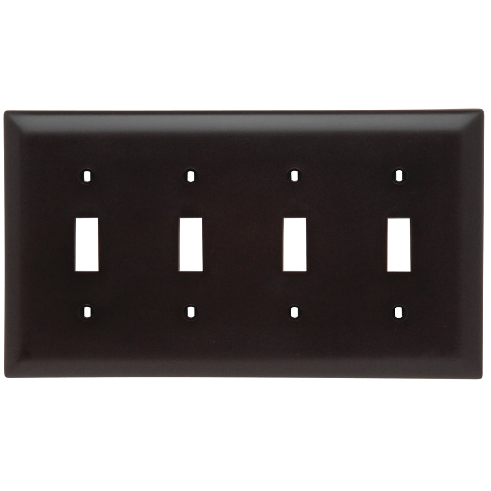 Legrand-Pass & Seymour TP4 Trademaster Plate 4gang 4toggle Brown