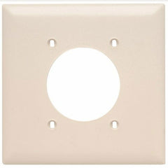 Legrand-Pass & Seymour TP703LA Two Gang Power Outlet Receptacle Opening 2.1563 Hole for 2.125 Diameter Device - Light Almond