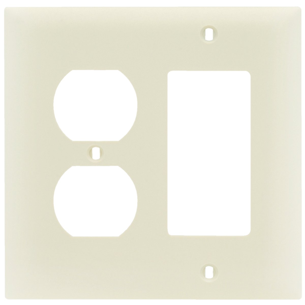 Legrand TP826-LA 2-Gang Combination Wall Plate, 1 Duplex Receptacle and 1 Decorator