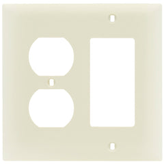 Legrand TP826-LA 2-Gang Combination Wall Plate, 1 Duplex Receptacle and 1 Decorator