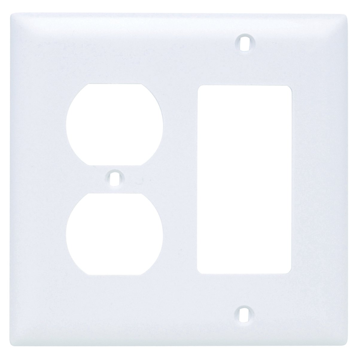 Legrand TP826-W 2-Gang Combination Wall Plate, 1 Duplex Receptacle and 1 Decorator