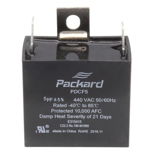 Packard PDCF5 440V Dry AC Motor Run Capacitor (5 MFD)