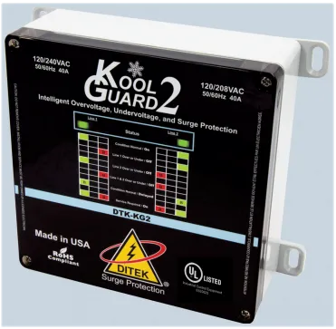 Global DTK-KG2 Kool Guard 2 120/240V 40amp Surge Protector Voltage Monitor