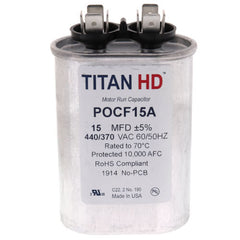 Titan HD POCF15A USA CAP-15MFD, 440/370V, Oval Run Cap