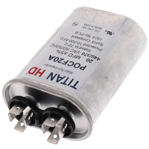 Titan HD POCF20A 20 MFD Oval Motor Run Capacitor 440/370V