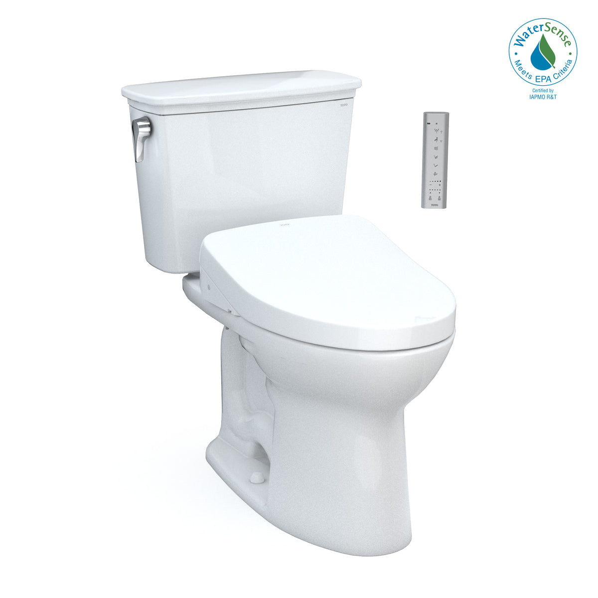 Toto MW7863046CEFGA.10#01 Drake Transitional WASHLET+ Two-Piece Elongated 1.28 GPF Universal Height Tornado Flush Toilet Auto Flush Cotton White