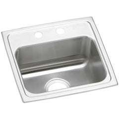 Elkay PSR17162 Celebrity Stainless Steel 17 x 16 x 7-1/8 2-Hole Single Bowl Drop-in Sink